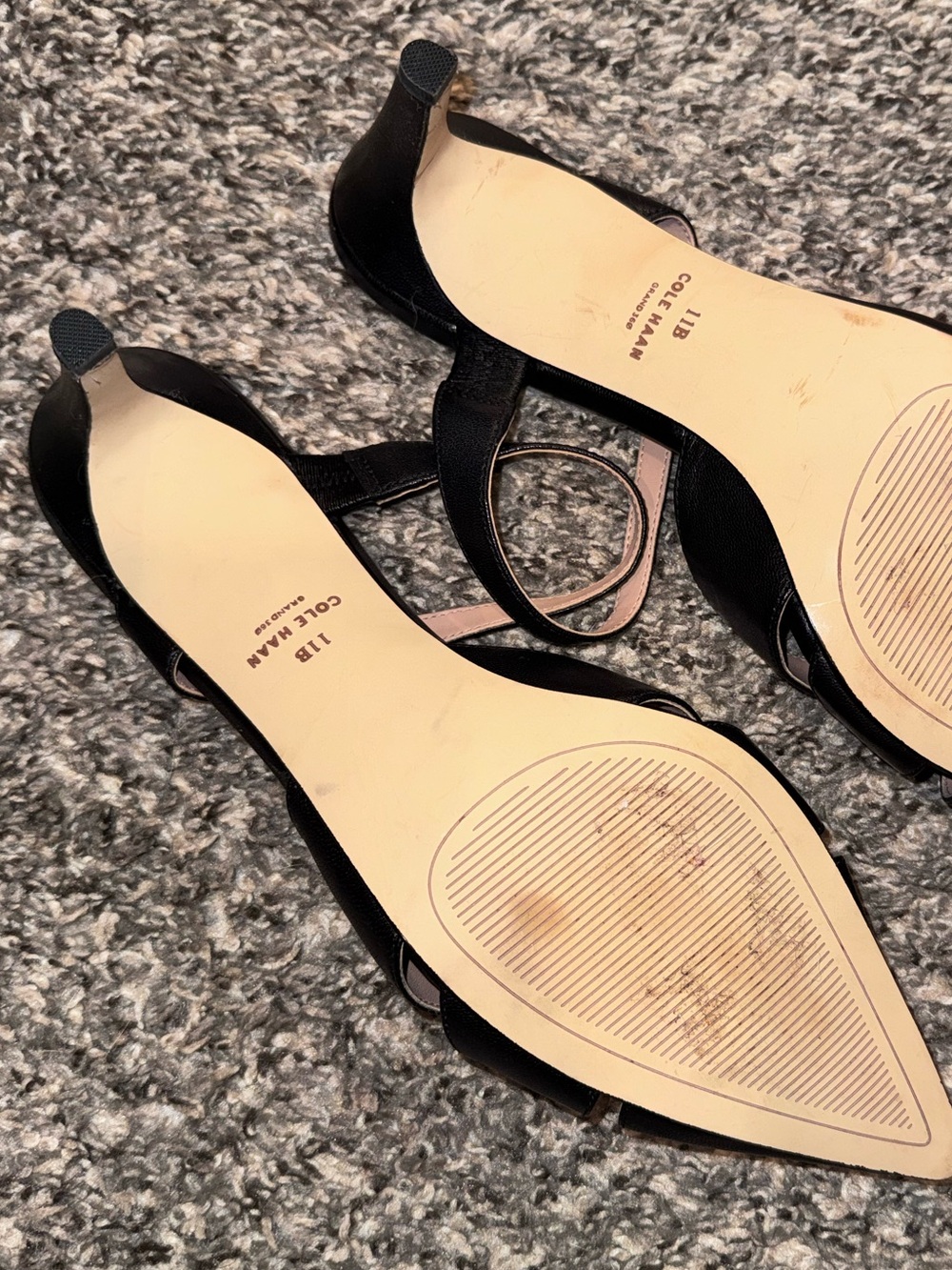 Cole Haan Black Pointed-Toe Strappy Mules - Picture 3 of 3
